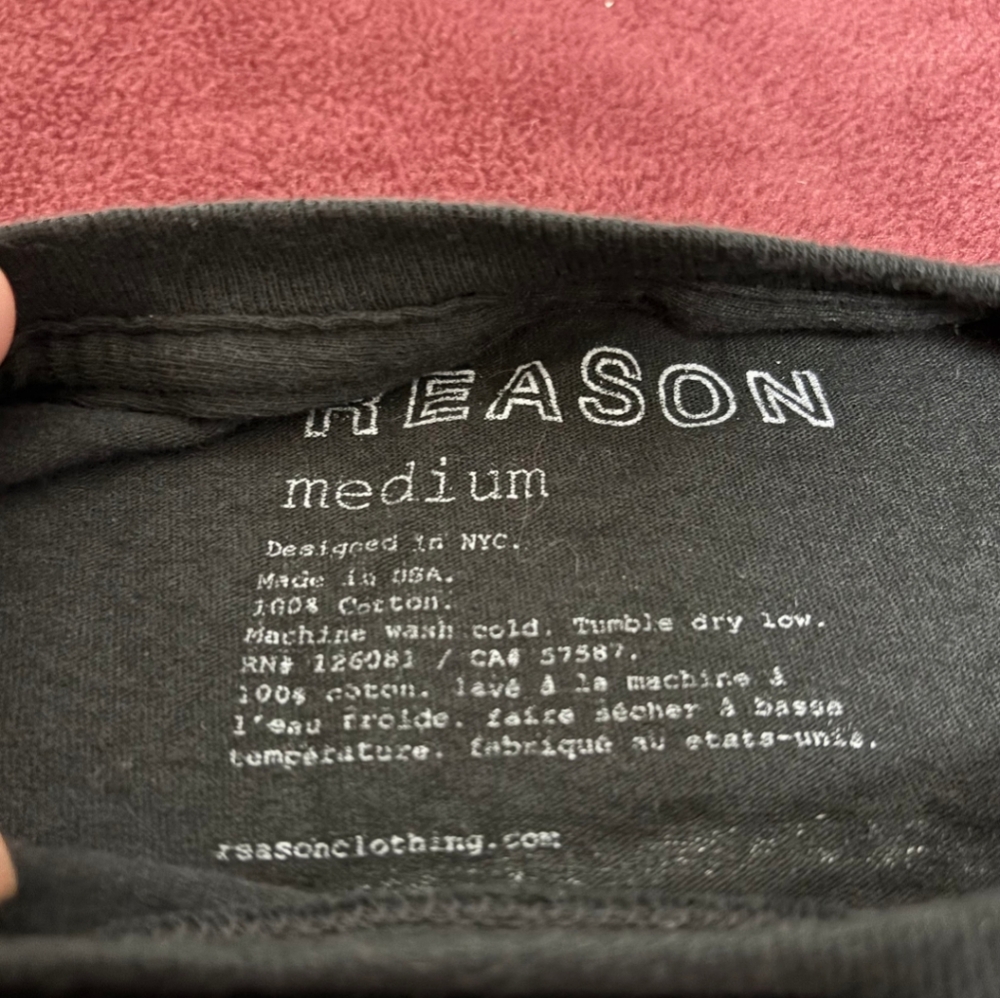 Reason Brand Heart On Fire T-shirt - Size M - Picture 3 of 5